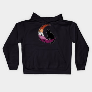 Lesbian Cat Moon Kids Hoodie